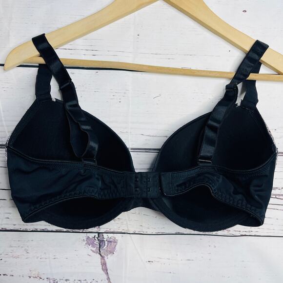 Body Flirt black with soft pink lace padded bra - Picture 5 of 12